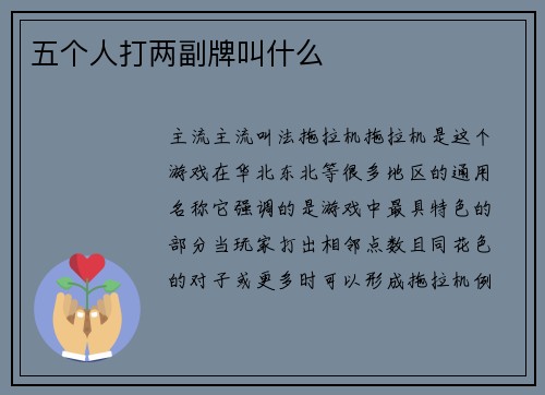 五个人打两副牌叫什么